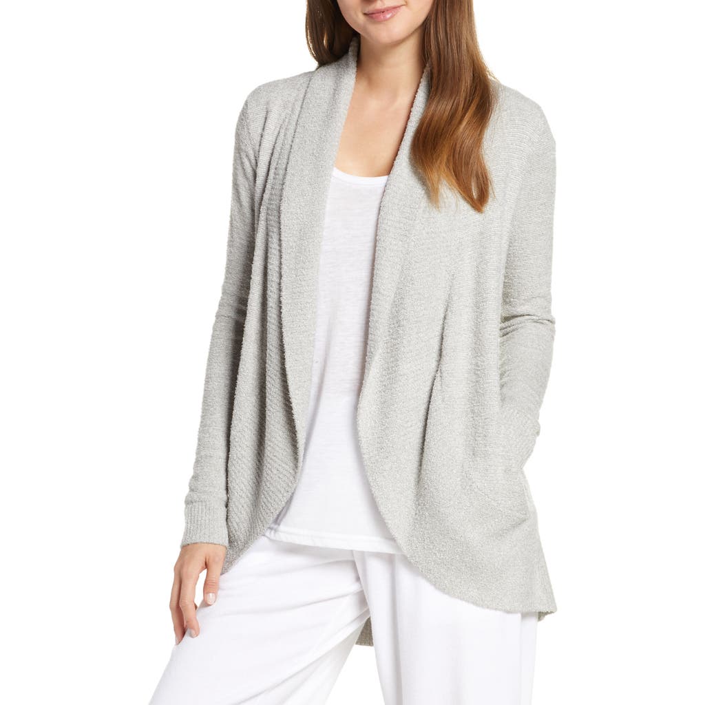 Shop Barefoot Dreams Cozychic Lite® Circle Cardigan In He Pewter/pearl