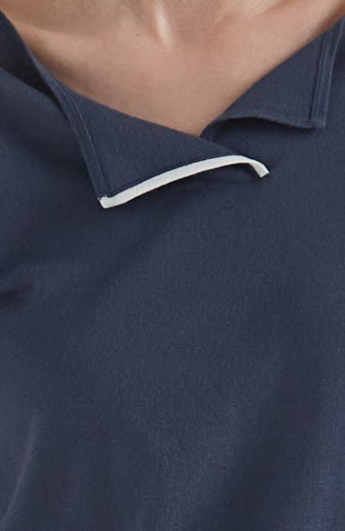 Oyun Split Neck Tee In Cadet