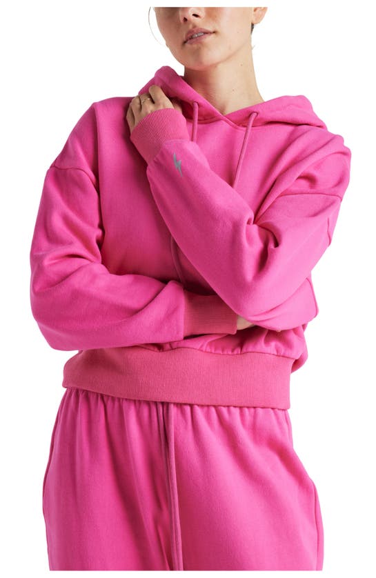 Shop Electric Yoga French Terry Hoodie In Pink Yarrow