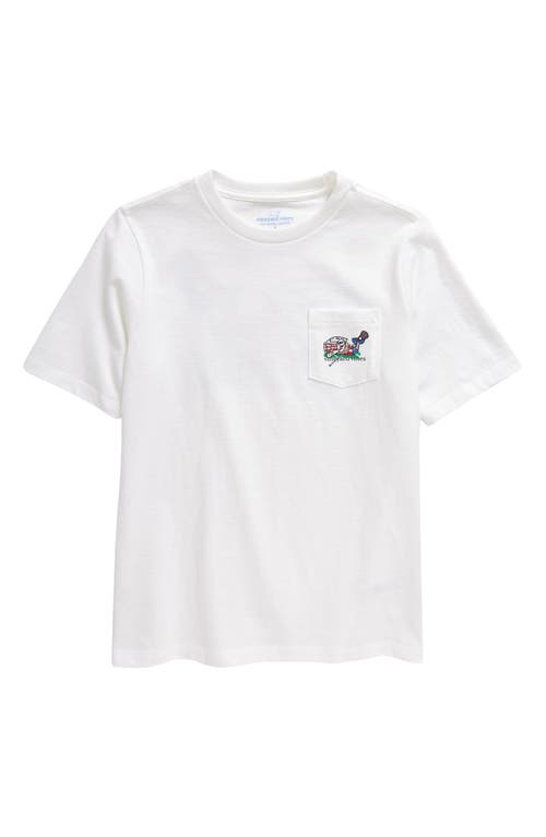 vineyard vines Kids' LAX Player Whale Graphic T-Shirt White Cap at