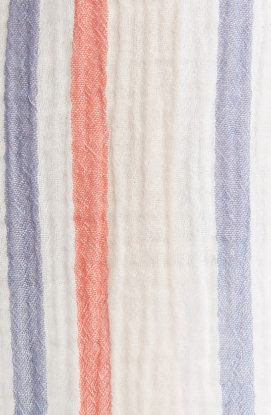 Caslon Stripe Cotton Gauze Henley In Pink Beach- Red Napa Stripe