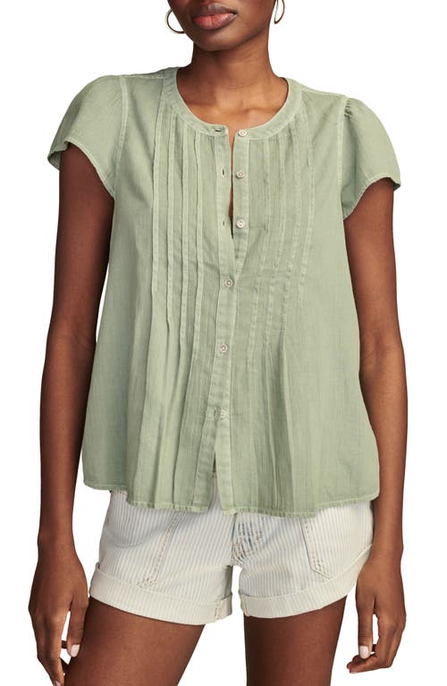 Lucky Brand Pintuck Cotton Peasant Blouse at Nordstrom,