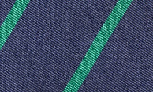 Ralph Lauren Purple Label Super Repp Stripe Silk Tie In Navy/green