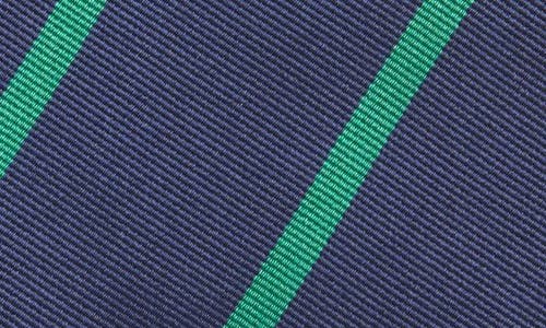 Shop Ralph Lauren Purple Label Super Repp Stripe Silk Tie In Navy/green