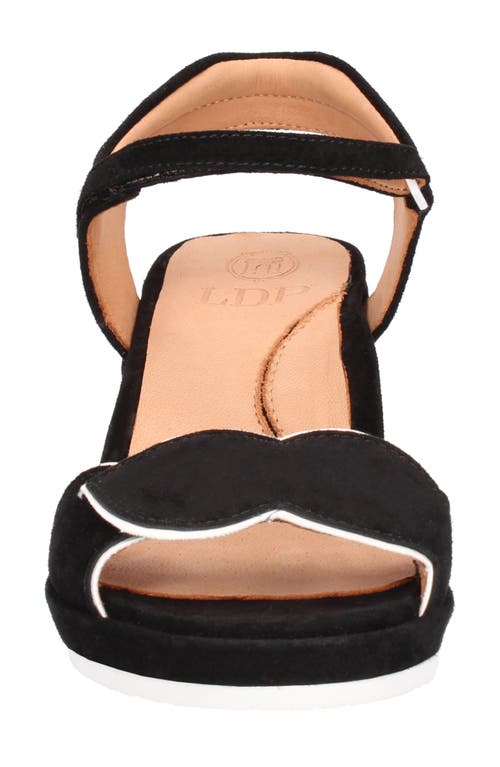 Shop L'amour Des Pieds Marora Wedge Sandal In Black/white