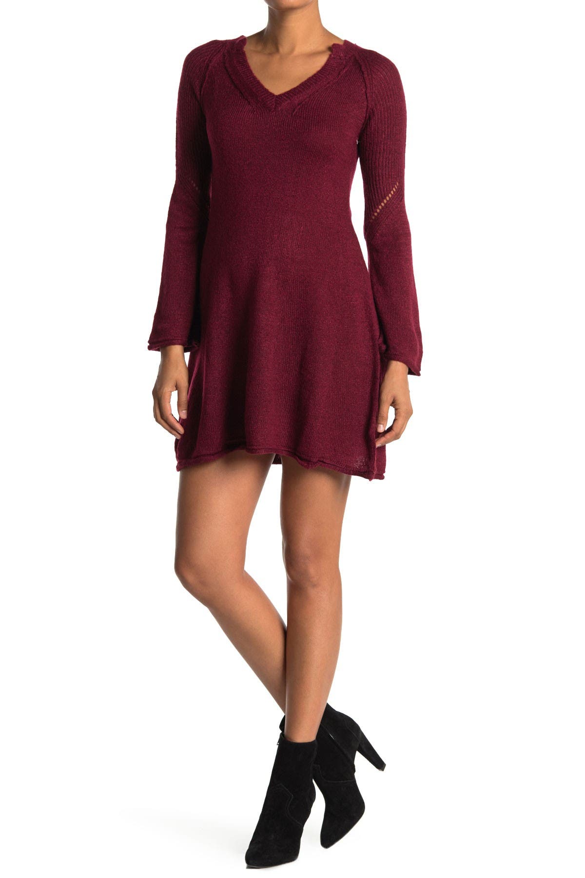 sweater dress with bell sleeves