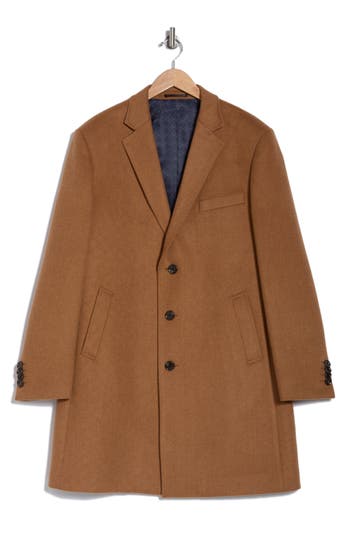 ENGLISH LAUNDRY ENGLISH LAUNDRY WOOL BLEND 3-BUTTON 3/4 LENGTH TOP COAT