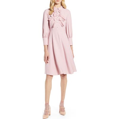 Halogen X Atlantic-Pacific Bow Detail Fit & Flare Dress, Pink (Nordstrom Exclusive)