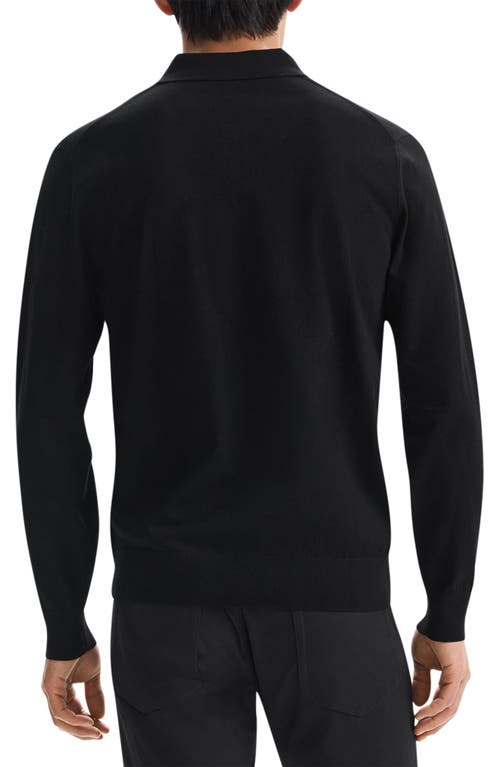 Shop Theory Goris Long Sleeve Polo In Black