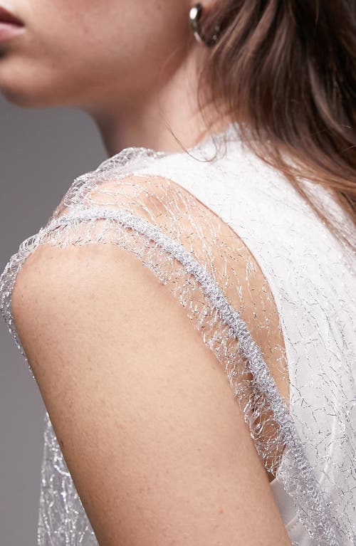 Topshop Sheer Layered Top In White In White