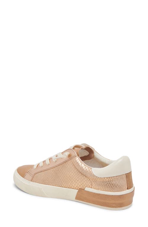 Dolce Vita Zina Sneaker In Bronze Embossed Leather