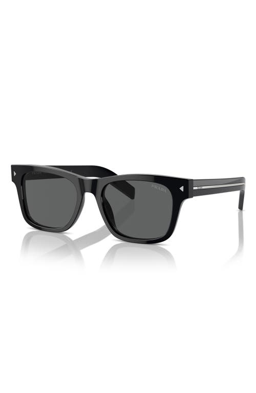 Shop Prada 55mm Rectangular Sunglasses In Black