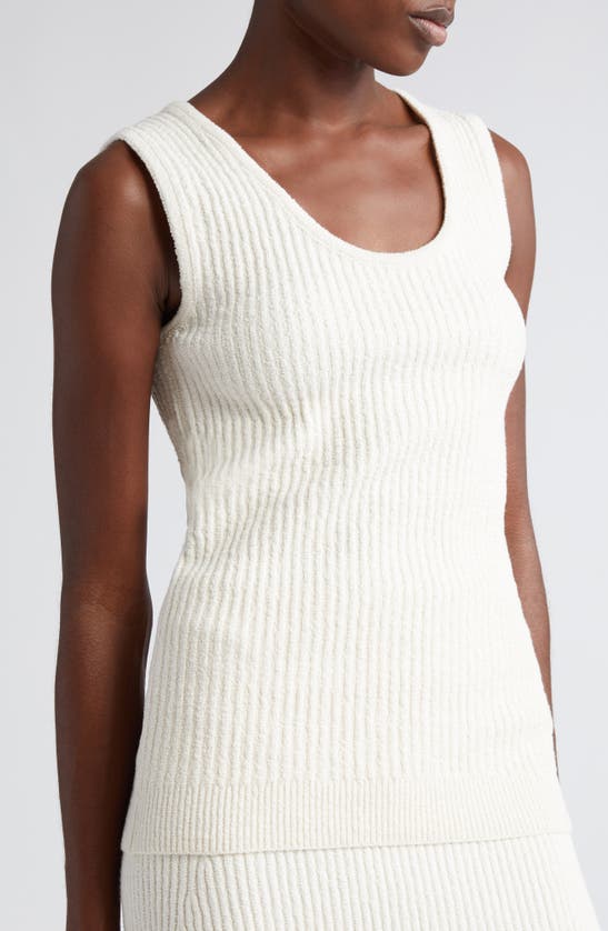 Shop Totême Bouclé Rib Sweater Tank In Ecru