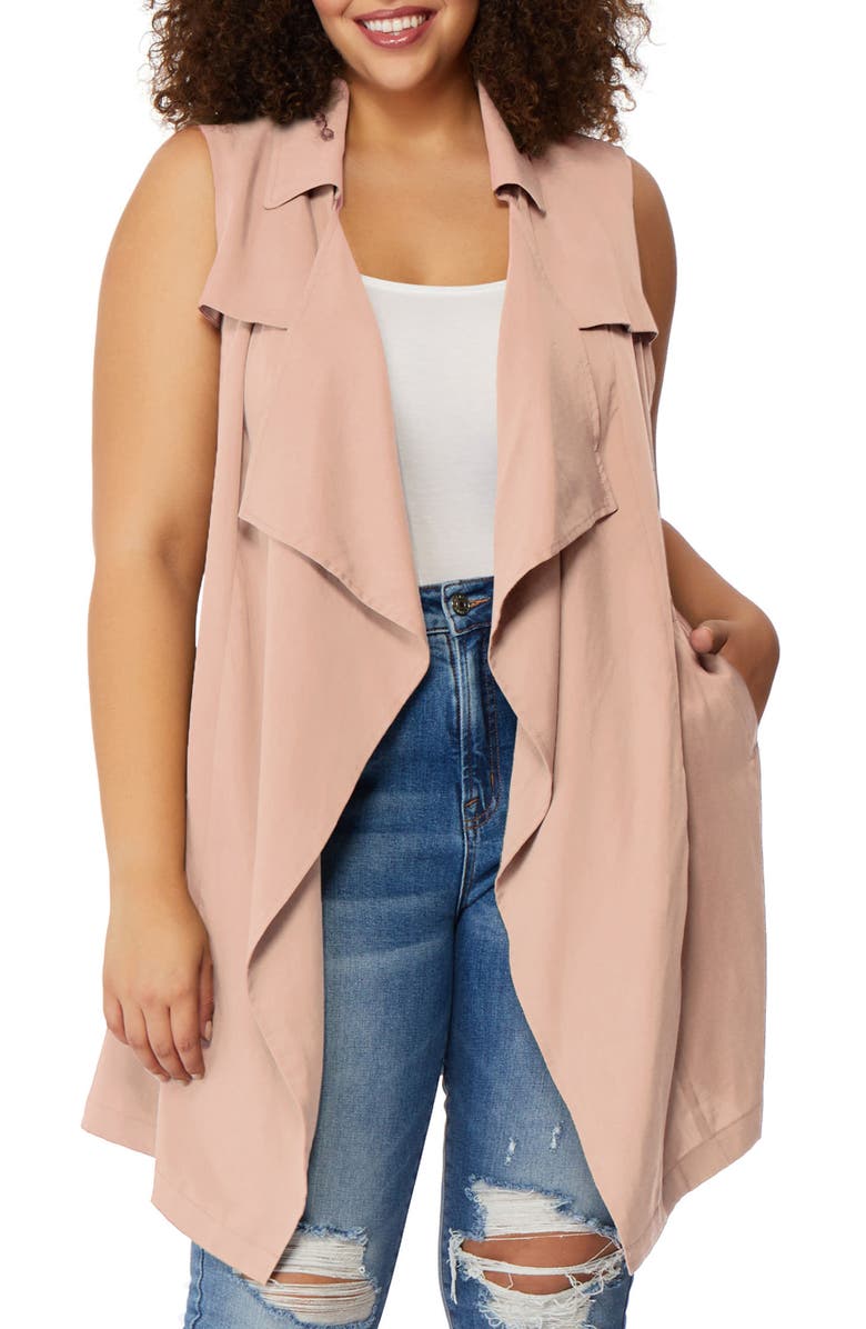 REBEL WILSON X ANGELS Flyaway Trench Coat Vest, Main, color, EVENING SAND