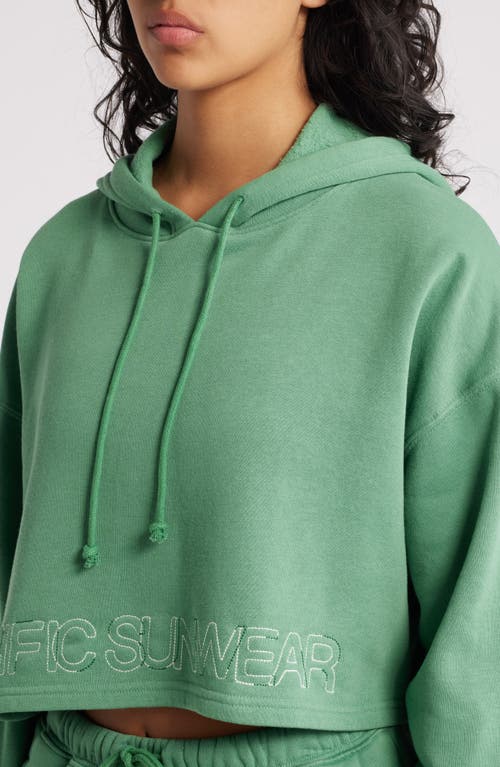 Shop Pacsun Boxy Crop Hoodie In Greenbriar