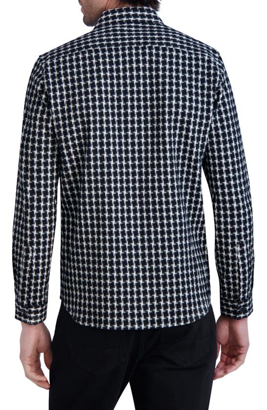 Shop Karl Lagerfeld Slim Fit Check Cotton Button-up Shirt In White Black