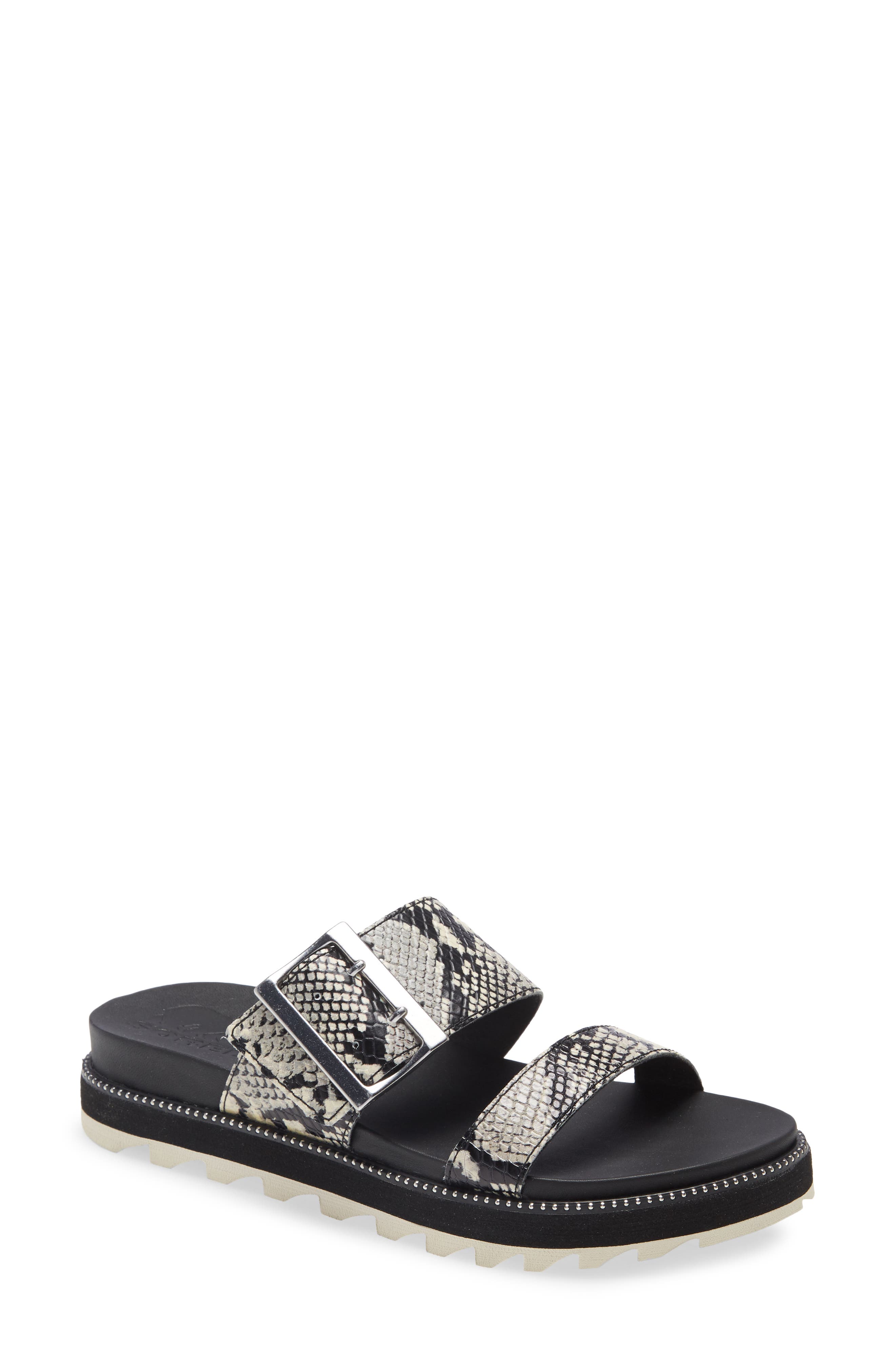 sorel roaming leather platform slides