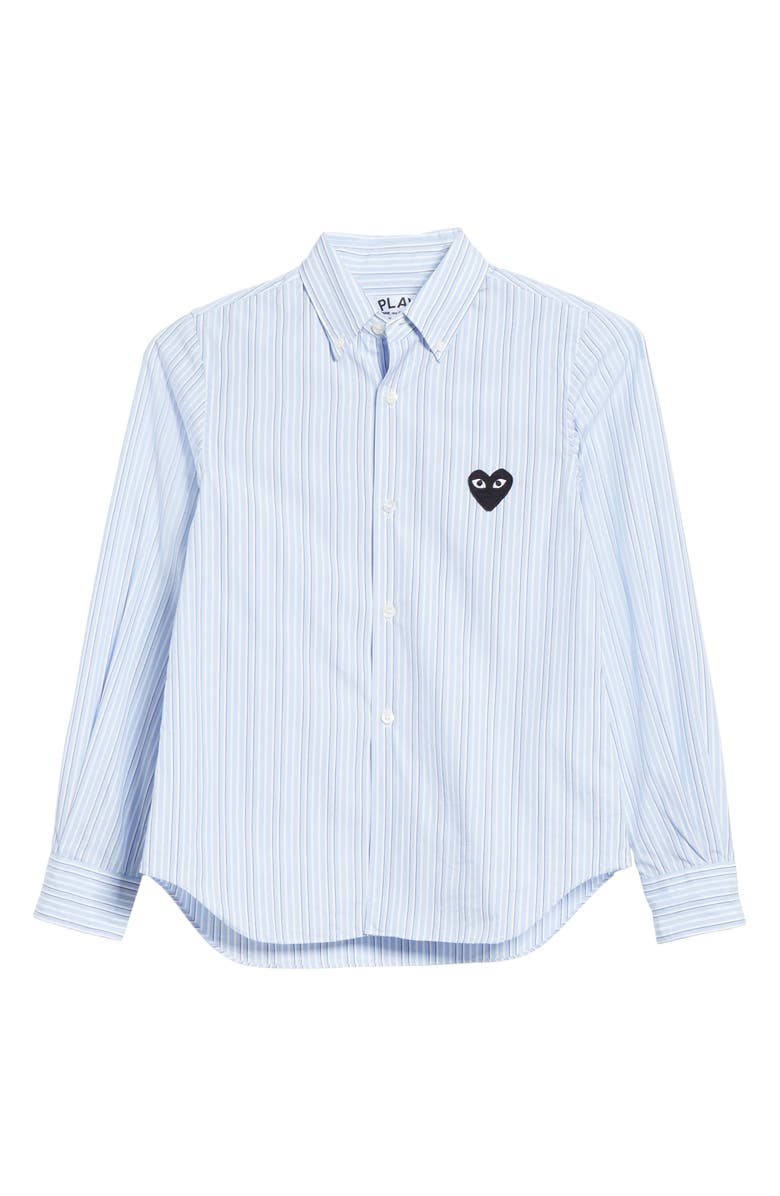 Comme des Garçons PLAY Heart Stripe Cotton Shirt, Alternate, color, 