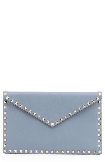 Valentino ROCKSTUD LEATHER ENVELOPE POUCH