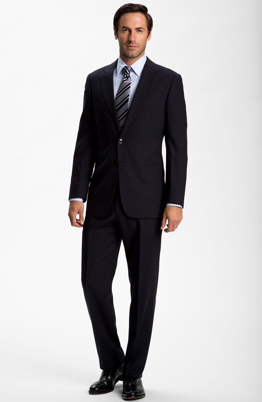 Armani Collezioni Trim Fit Black Wool Suit Nordstrom