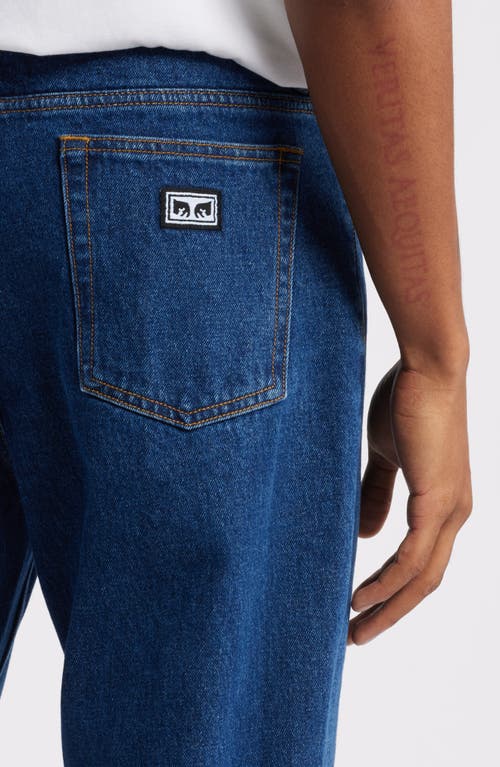 Shop Obey Bender Relaxed Jeans In Stonewash Indigo