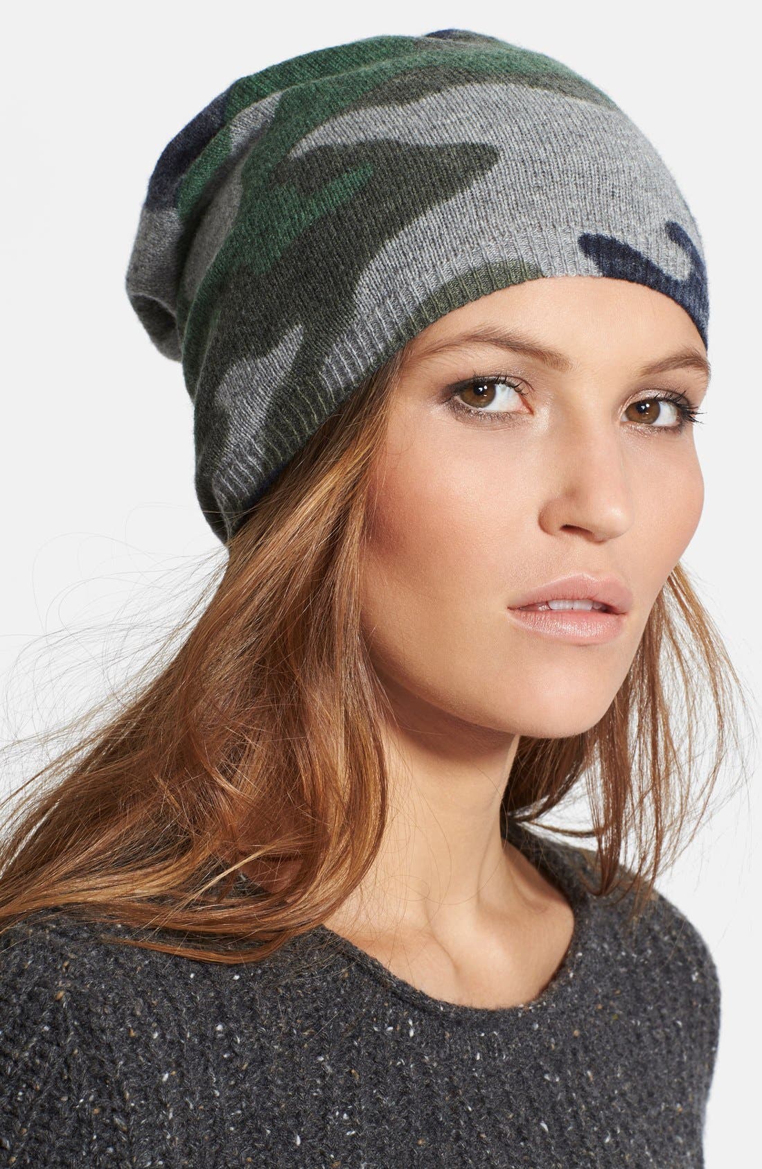 autumn cashmere Camo Cashmere Beanie Nordstrom