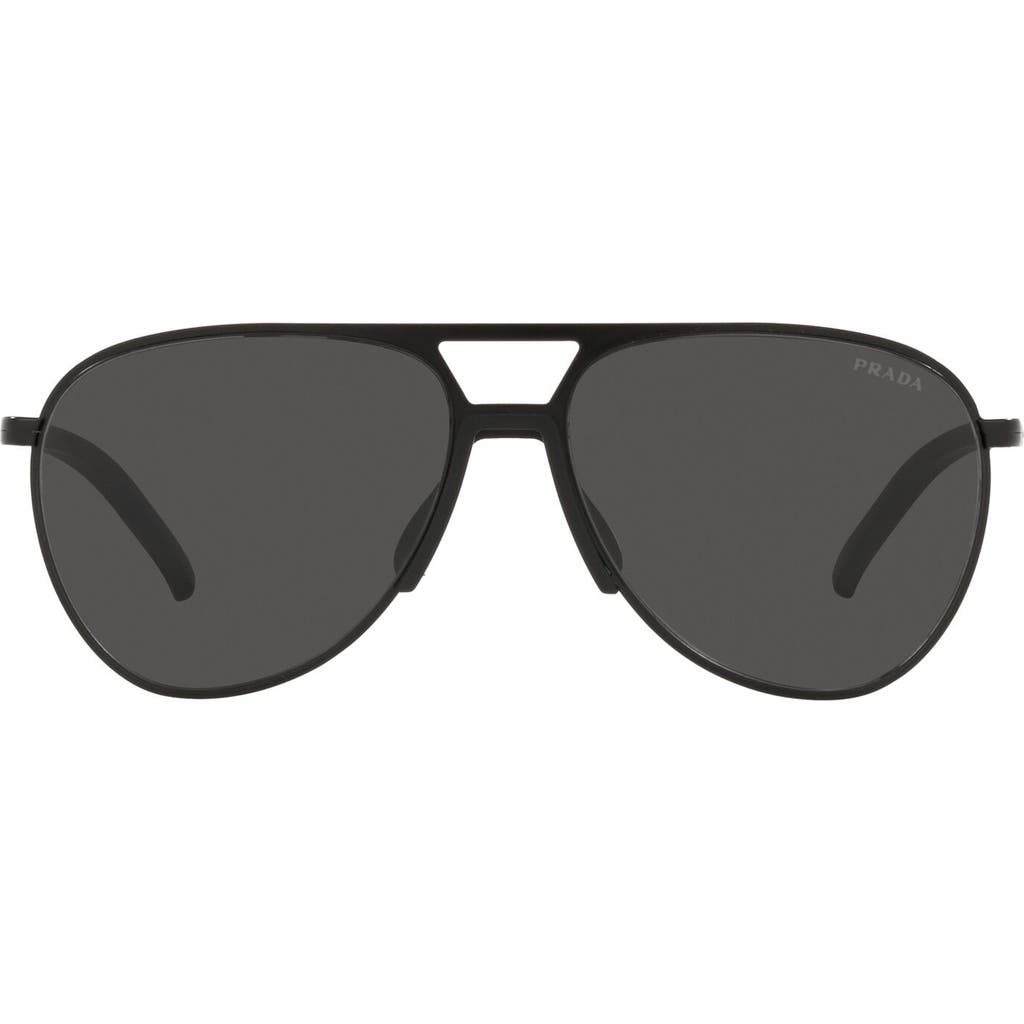 Prada Pilot 59mm Matte Black Aviator Sunglasses