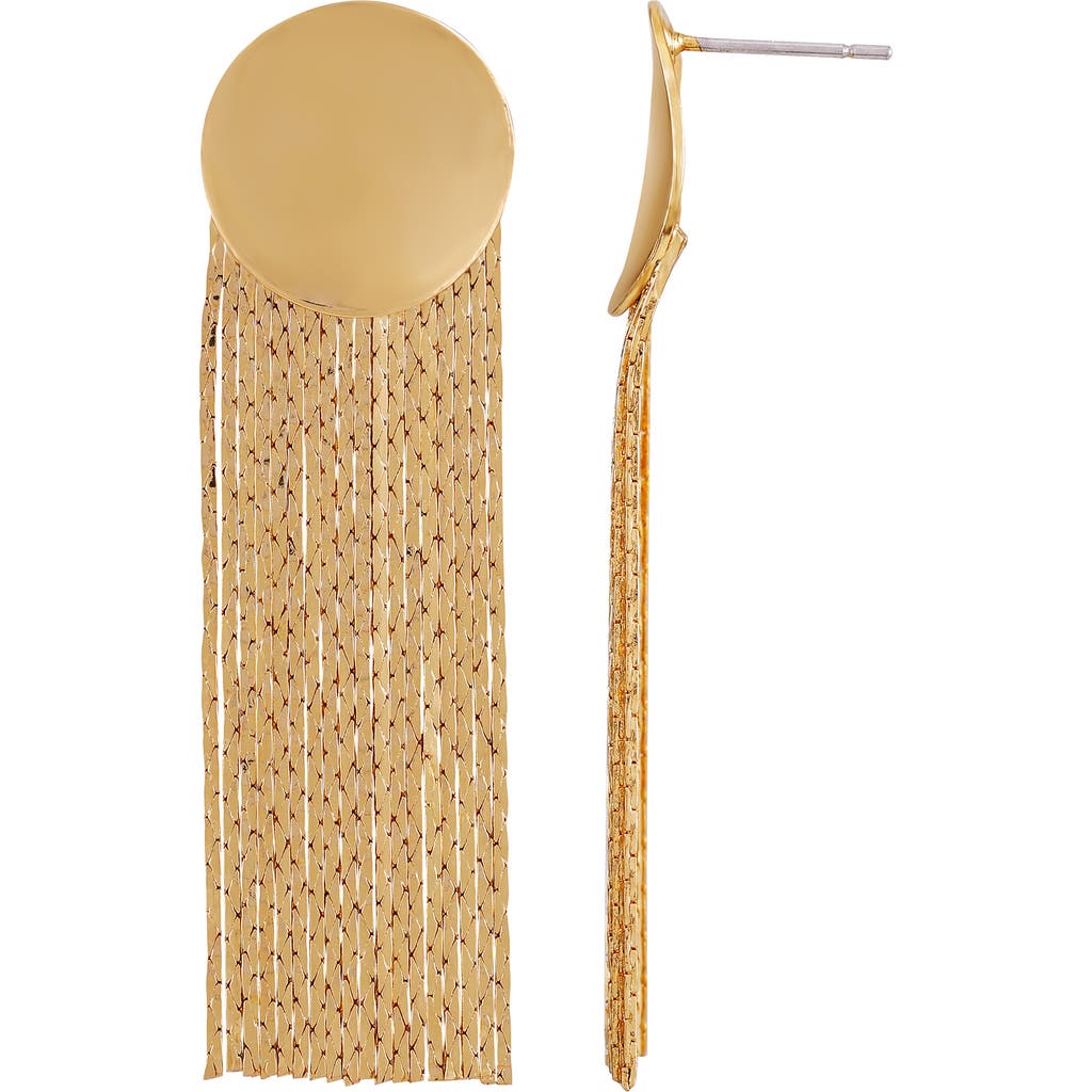 Vince Camuto Chain Fringe Drop Earrings In Gold Tone