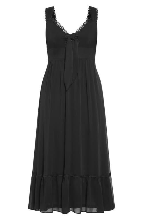 Shop City Chic Lidia Lace Trim Maxi Dress In Black