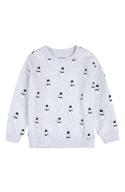 FIRSTS BY PETIT LEM FIRSTS BY PETIT LEM KIDS' HOLIDAY SNOWMAN PRINT COTTON SWEATSHIRT 