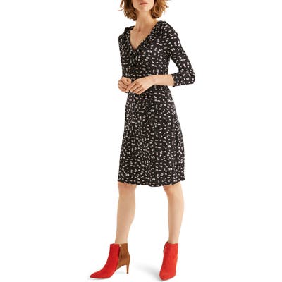 Boden Logan Floral Jersey Dress, Black