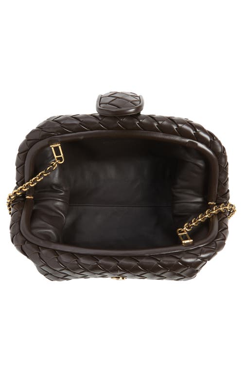 Shop Bottega Veneta The Lauren 1980 Intrecciato Leather Clutch In Fondant/m Brass