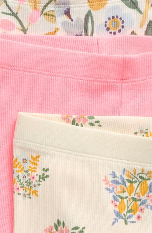 Shop Next Kids' Rib Assorted 3-pack Stretch Cotton Bike Shorts In Pink