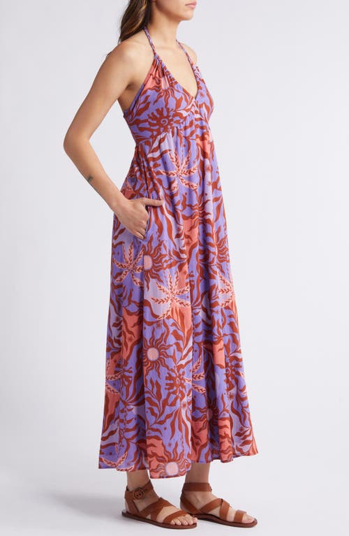 Shop Xirena Xírena Maggie Cotton Halter Maxi Dress In Lilac Fire Helios