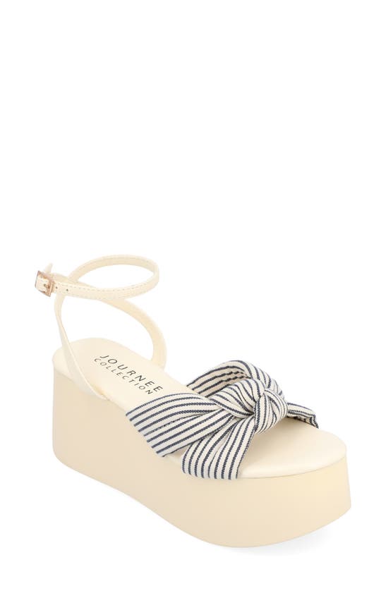 Journee Collection Lailee Ankle Strap Platform Sandal In Navy