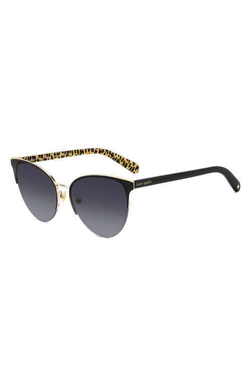 Shop Kate Spade New York Izara 57mm Gradient Cat Eye Sunglasses In Black/grey Shaded