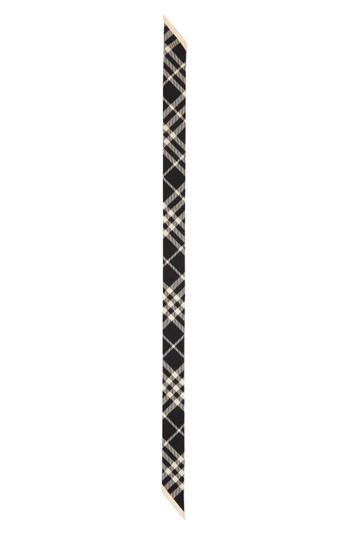 Burberry Reverse Check Silk Twilly Scarf In Black
