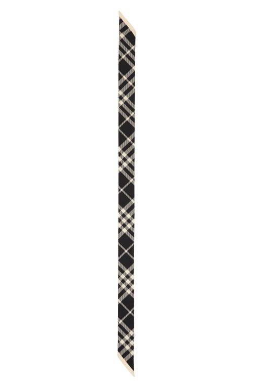 Burberry Reverse Check Silk Twilly Scarf In Black/calico Ip Chk