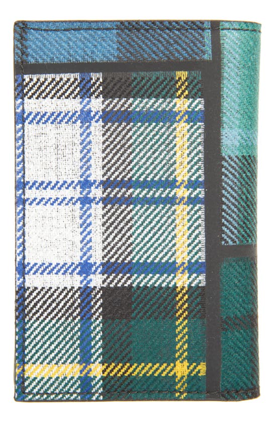 Comme Des Garçons Tartan Patchwork Card Case In Green