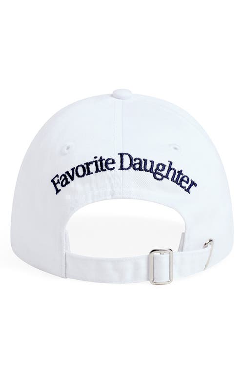 Shop Favorite Daughter Go Sports Cotton Twill Adjustable Baseball Cap In White W/navy Writing