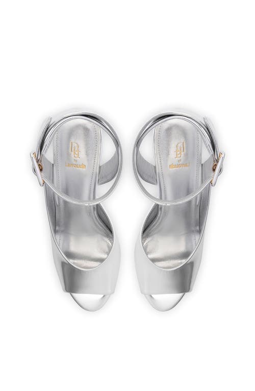 Shop Larroude Deena By Larroudé Wedge Sandal In Silver