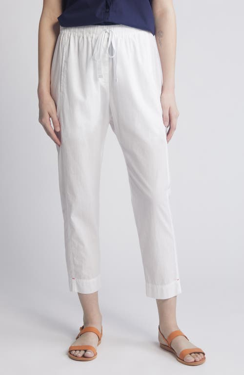 XÍRENA Draper Tie Waist Crop Cotton Pants in White
