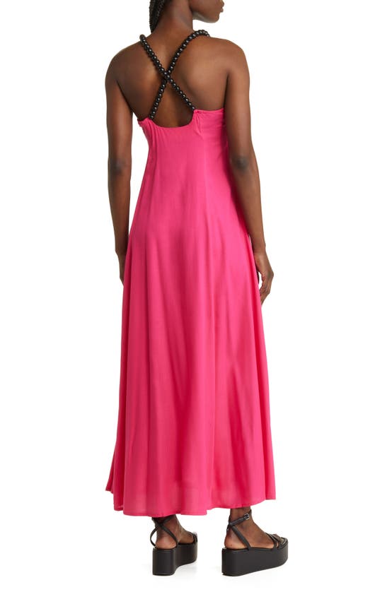 Shop Topshop Chuck On Beaded Strap Maxi Dress In Pink