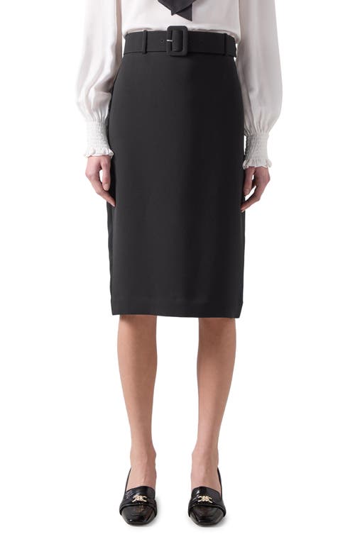 Lk Bennett Tabitha Belted Midi Pencil Skirt In Black