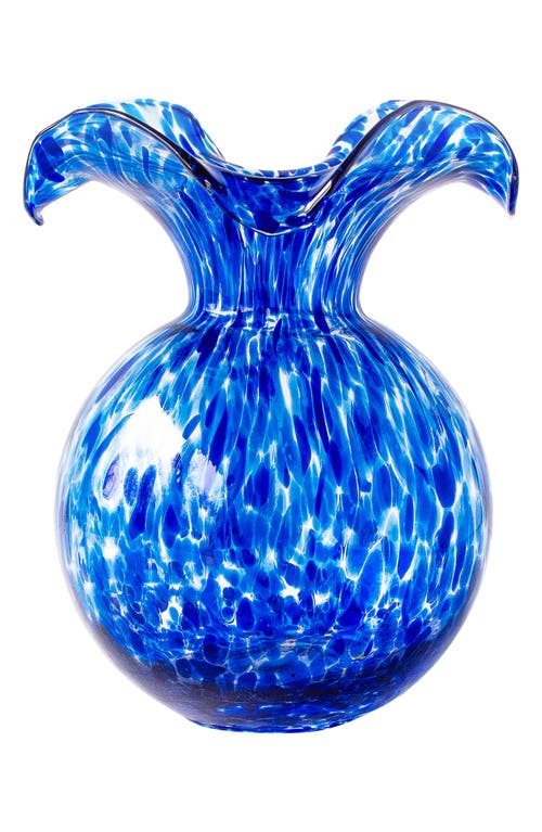 Shop Vietri Hibiscus Fluted Glass Vase In Blue