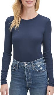 Splendid Classic Long Sleeve Crewneck T-Shirt