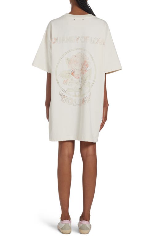 Shop Golden Goose Journey Of Love Embroidered T-shirt Dress In Heritage White/multicolor