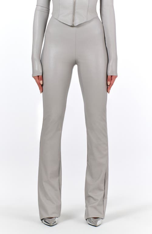 Naked Wardrobe Bootcut Faux Leather Pants Light Grey at Nordstrom,