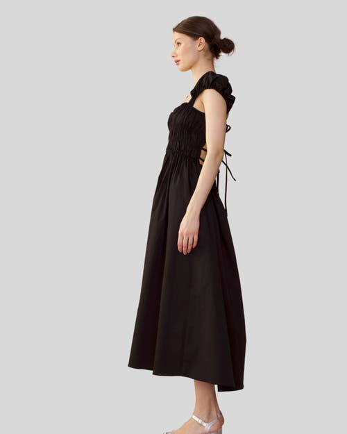 Cynthia Rowley Midi Length Cotton Dress In Black