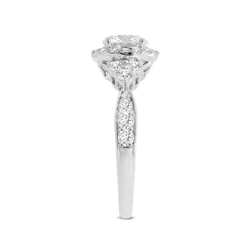 Luvmyjewelry Mirabelle 14k White Gold Round Cut Lab Grown Diamond Halo Engagement Ring In 14k White Gold
